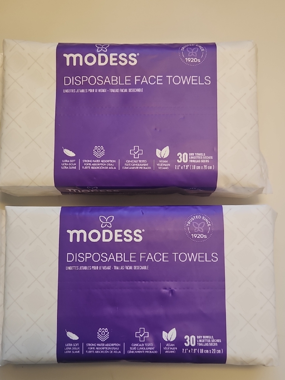 ×2 Modess Disposable Towels